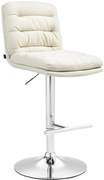 Barová stolička Damar - látka, chróm rám - krémová