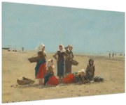 Obraz - Eugène Boudin, Women on the Beach at Berck, reprodukcia (90x60 cm)