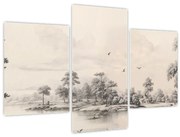 Obraz - Vintage kresba krajiny (90x60 cm)