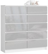 Komoda Kuba 120 cm biela/sivá