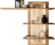 Policová zostava na stenu s LED podsvietením, 120x26x104 cm