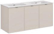 Závěsná skříňka Bella Cashmere Fly se zápustnými umyvadly 120 cm kašmír