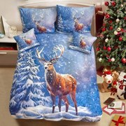 3 dielne 3D obliečky Polycotton Vianočné White Tree 200x140cm+90x70cm TiaHome