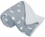 Obojstranná baránková deka, sivá/biela/vzor, 150x200, NAVO