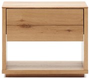 Nočný stolík v dekore duba v prírodnej farbe Alguema – Kave Home