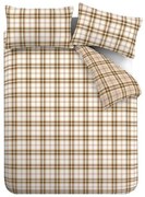 Oranžové/svetlohnedé obliečky na dvojlôžko/predĺžené 230x220 cm Kelso Check – Catherine Lansfield