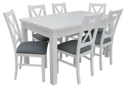Jedálenský set pre 6 osôb - RK052, Morenie: biela, Dostupné poťahy: Lawa 02