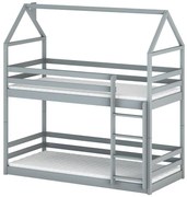 Posteľ Domček Axel 80x160 sivá