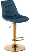 Barová stolička ARCOS zamat tmavomodrá/zlatá