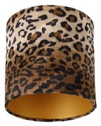 Zamatový tienidlo lampy leopardia potlač 20/20/20 zlatý interiér