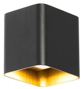 Moderná nástenná lampa čierna vrátane LED IP54 štvorcová - Evi