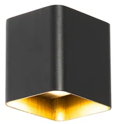 Moderná nástenná lampa čierna vrátane LED IP54 štvorcová - Evi