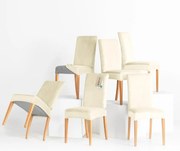 Restilo Napínací poťah na stoličku Sento krémová, 48 x 48 x 58 + 10 cm, sada 6 ks