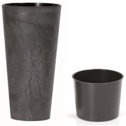 Kvetináč TUBUS SLIM BETON EFFECT s vkladom 30 cm, antracit, 30 cm