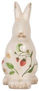 Keramická dekorácia králik s jahôdkami Wild Strawberries M - 13*10*21 cm