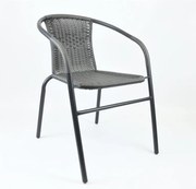 Záhradná bistro stolička, stohovateľná, sivá