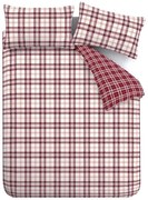 Vínové obliečky na jednolôžko 135x200 cm Kelso Check – Catherine Lansfield