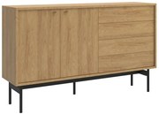 Komoda Oscar O6  (prírodný hikor + čierna). Akcia -19%. Vlastná spoľahlivá doprava až k Vám domov. 1100518