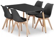 Jedálenský stôl ADRIA čierny so štyrmi stoličkami MARK čierne