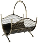 Kovový kôš na drevo Criss, 40x52 cm, zlatá