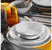 18-dielna jedálenská súprava, biela, porcelánová