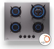 Klarstein Goldflame 4, plynová varná doska, 4 horáky, sebestačná, zemný plyn/propán, nehrdzavejúca oceľ