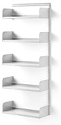Nástenný regál SHAPE, príd. sekcia, laminát. police, V 1951 mm, biela/biela