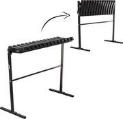 Garden Line SKLADACIA LAVICA, DĹŽKA 86 CM, S OPOROU PRE NOHY – ČIERNA *8305