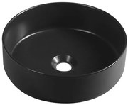 Isvea Isvea, INFINITY ROUND keramické umývadlo na dosku, priemer 36cm, čierna matná, 10NF65036-2N