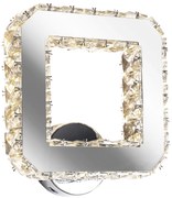 Toolight - LED krištáľové nástenné svietidlo 10W, teplé svetlo, APP415-W, chrómová, OSW-65013