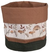 Béžový bavlnený košík na pečivo s hubkami Little Forest Jewels - Ø 15*16 cm