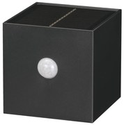 Retlux-LED Solárne nástenné svietidlo so senzorom LED/1W/3,7V 1200 mAh IP44 čierna