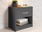 Nočný stolík s 1 zásuvkou Pepe, šedý grafit%