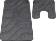 DY Kúpeľňová sada koberčekov s výrezom Symphony - tmavosivá