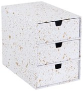 Zásuvkový box s 3 zásuvkami v zlato-bielej farbe Bigso Box of Sweden Ingrid