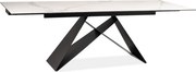 Jedálenský rozkladací stôl Westin 180/260 cm keramika čierny/biely mramor