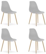 Súprava 4 ks svetlosivých stoličiek OSAKA