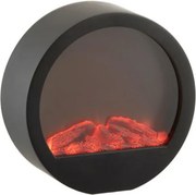 LED dekorácia okrúhly krb COZY WARM 35x34,5 cm, čierny