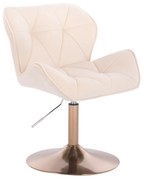 LuxuryForm DESIGN Stolička MILANO VELUR na zlatom tanieri - krémová