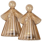 Hnedé svetelné dekorácie v súprave 2 ks ø 6,5 cm Alberte – Sirius