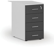 Kancelársky prístavný zásuvkový kontajner PRIMO WHITE, 4 zásuvky, biela/grafit