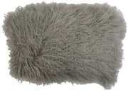 Vankúš šedá ovčej kože kučeravý dlhý chlp Curly grey - 35 * 50 * 10cm