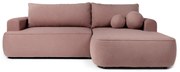 Svetloružová rozkladacia rohová pohovka z textílie buklé (pravý roh) Quinoa – Bonami Selection