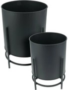 Súprava kovových stojanov na kvety Celano čierna, 2 ks