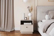 Nočný stolík Lorini 45 cm na sokli - kašmírová / čierna úchytka G