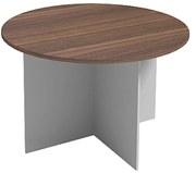 Rokovací stôl s guľatou doskou PRIMO GRAY, priemer 1200 mm, sivá/orech