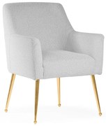 JEDÁLENSKÁ STOLIČKA KRESLO GRATIA SIVÁ ZLATÉ NOHY