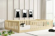 Široká posteľ BELLA SIMA 120×200 cm Montessori – prírodná borovica
