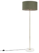 Stojaca lampa mosadz s zeleným tienidlom 50 cm - Kaso