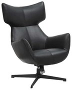 Dizajnové otočné kreslo s funkciou nakláňania Ajax čierna umelá koža